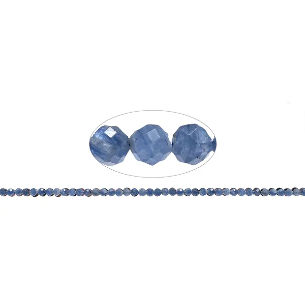 String Beads, Kyanite blue (stab.), 04mm, faceted | Marco Schreier