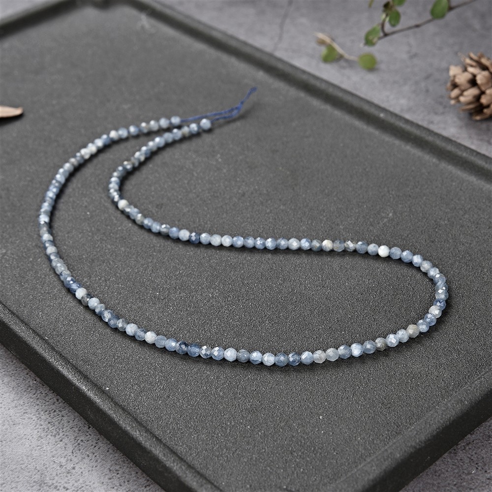String Beads, Kyanite blue (stab.), 03mm, faceted | Marco Schreier
