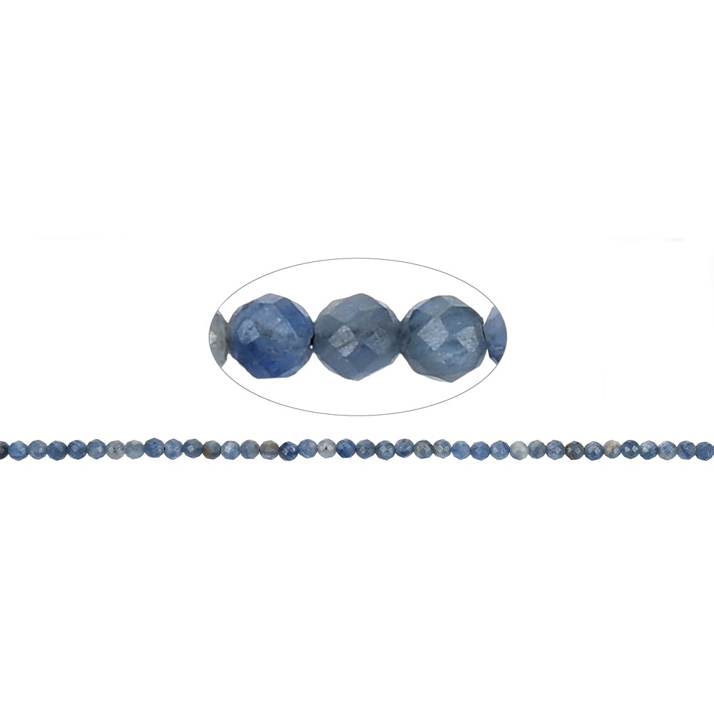 String Beads, Kyanite blue (stab.), 03mm, faceted | Marco Schreier
