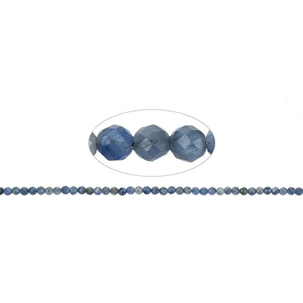 Strang Kugeln, Disthen blau (stab.), 03mm, facettiert | Marco Schreier
