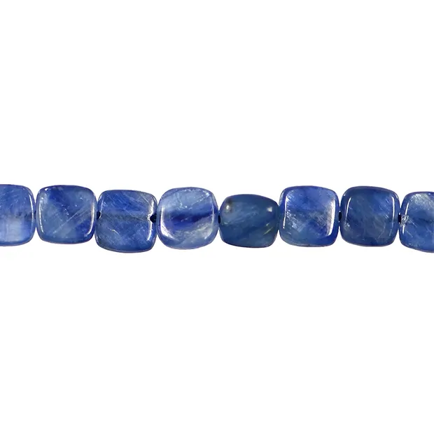 Rounded cuboid strand, Kyanite (stab.) dark, 06 x 06mm | Marco Schreier