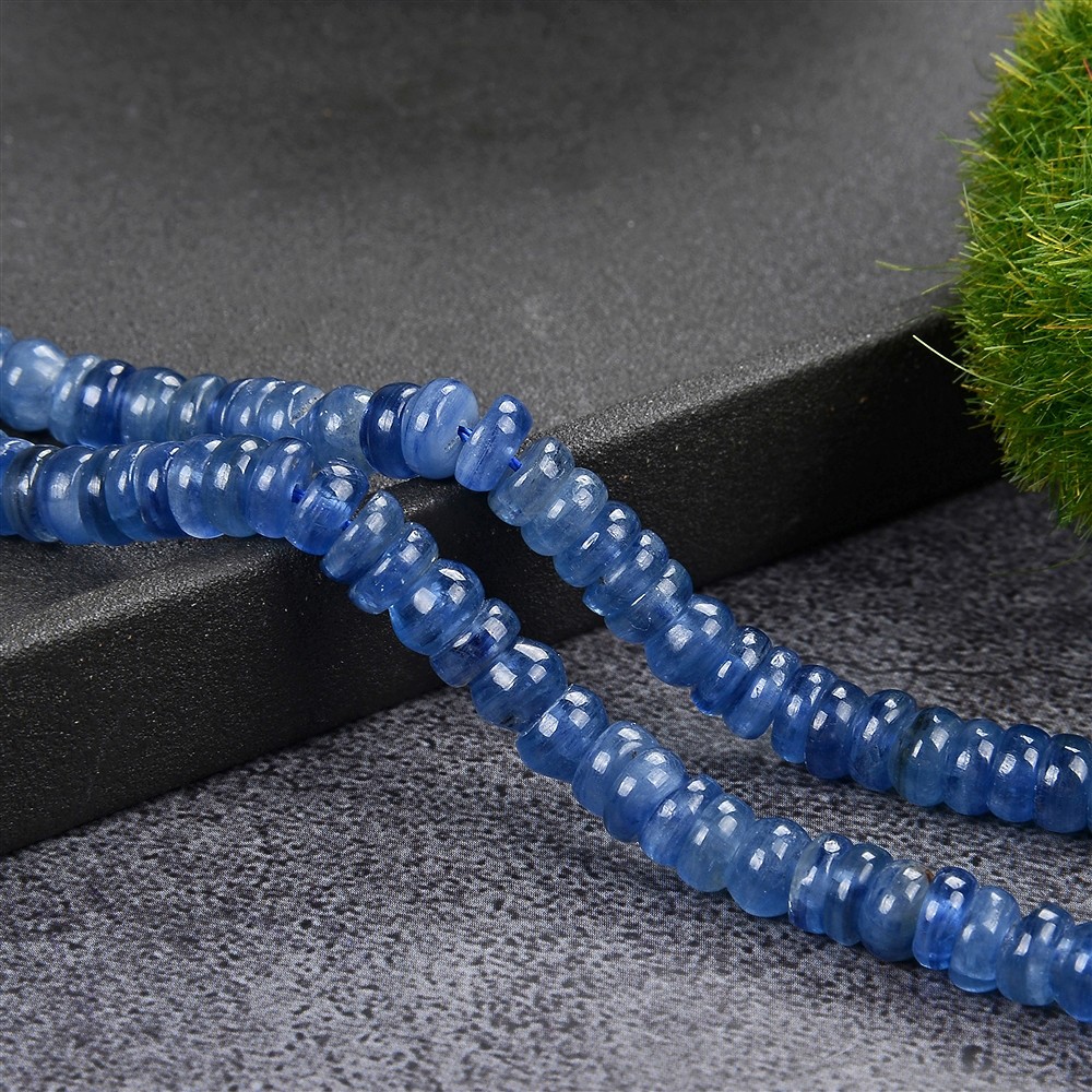Button strand, Kyanite (stab.) AA, 04 x 06mm | wholesaler gems & healing stones