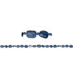 140630626300 Freeform disc strand, Kyanite (blue), 10 x 08mm (43mm) | Marco Schreier