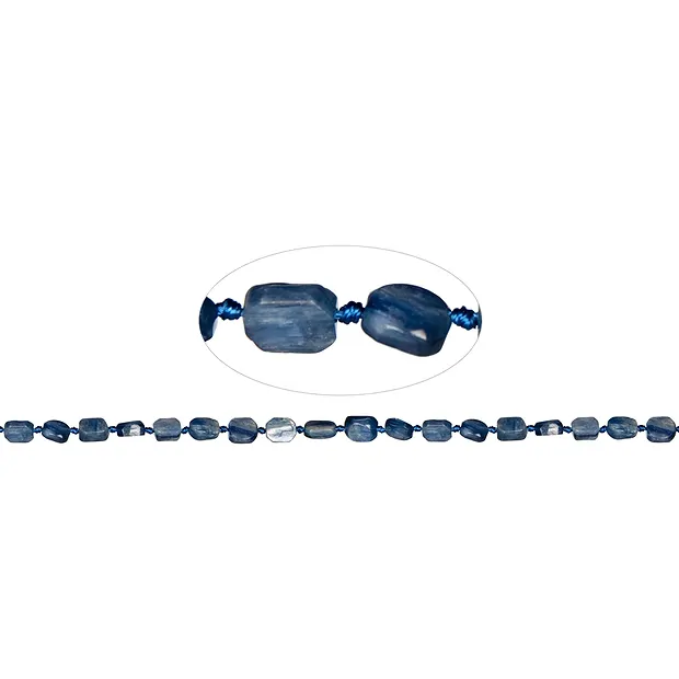 Freeform disc strand, Kyanite (blue), 10 x 08mm (43mm) | Marco Schreier