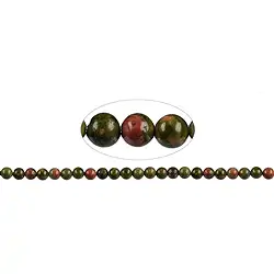 140690100720 Rang de collier boules, Unakite, 08-09mm | Marco Schreier