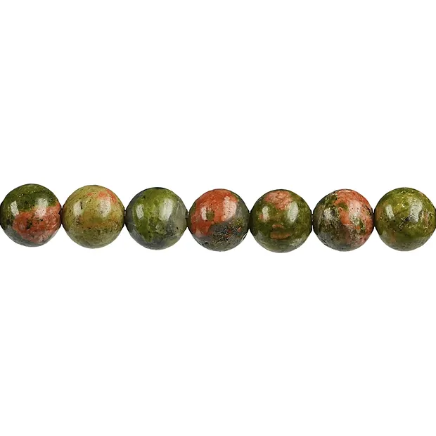 Strang Kugeln, Unakit, 10mm | Mineralien-Handel Edelsteine, Heilsteine & Schmuck