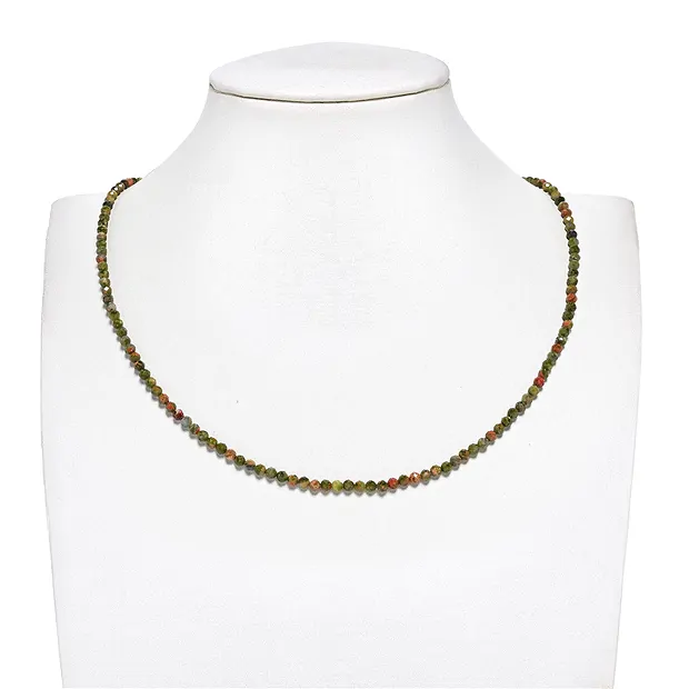 Rang de collier boules, Unakite, 03mm. facetté (39cm) | Marco Schreier