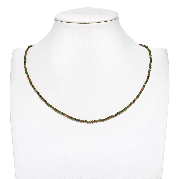 Rang de collier boules, Unakite, 02mm, à facettes (39cm) | Marco Schreier