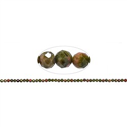 140690104020 Filo di perline, Unakite, 02 mm, sfaccettato (39 cm) | Marco Schreier
