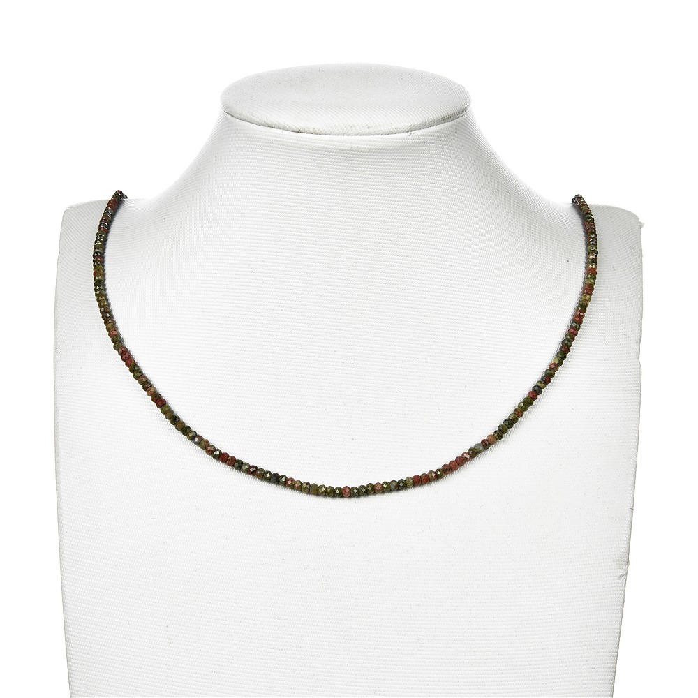 Rang de colliers Boutons, Unakite, facetté, 02 x 03mm | Marco Schreier