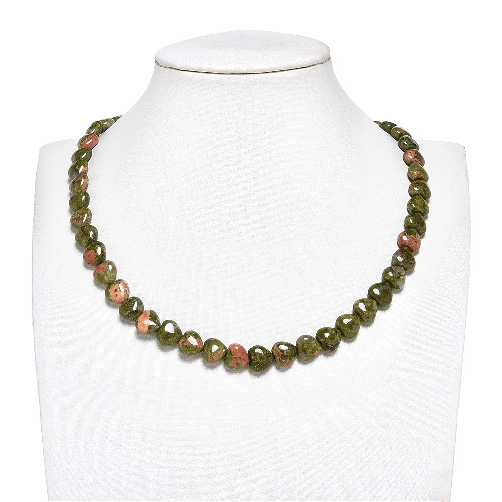 Rang de colliers Coeurs, Unakite, 10mm | Marco Schreier