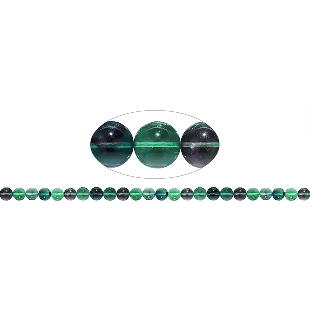 String Beads, Fluorite (green/multicolour), 08mm | Marco Schreier