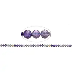 140720101721 String Beads, Fluorite (purple/multicolour), faceted, 06mm | Marco Schreier