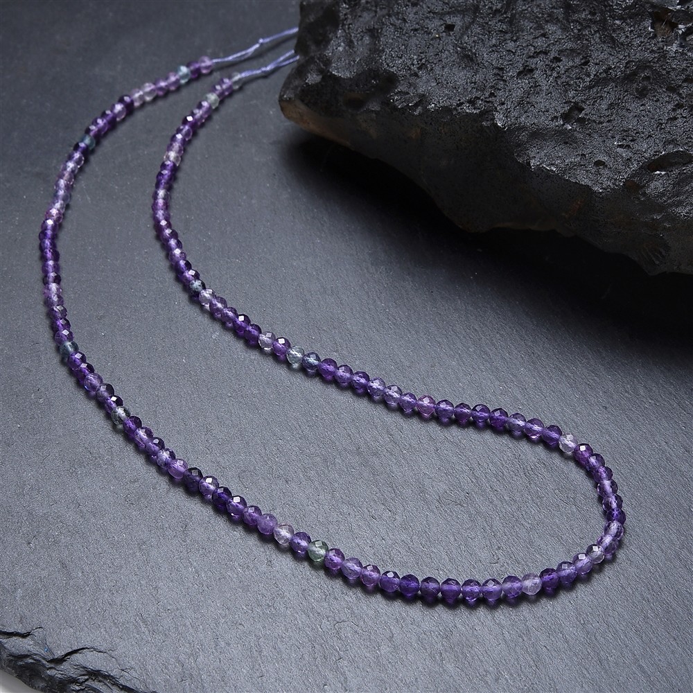 String Beads, fluorite (purple), 03mm, faceted | gems, healing stones & jewelry
