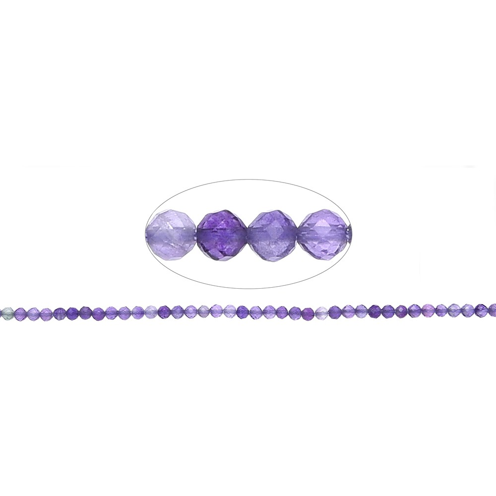 String Beads, fluorite (purple), 03mm, faceted | gems, healing stones & jewelry