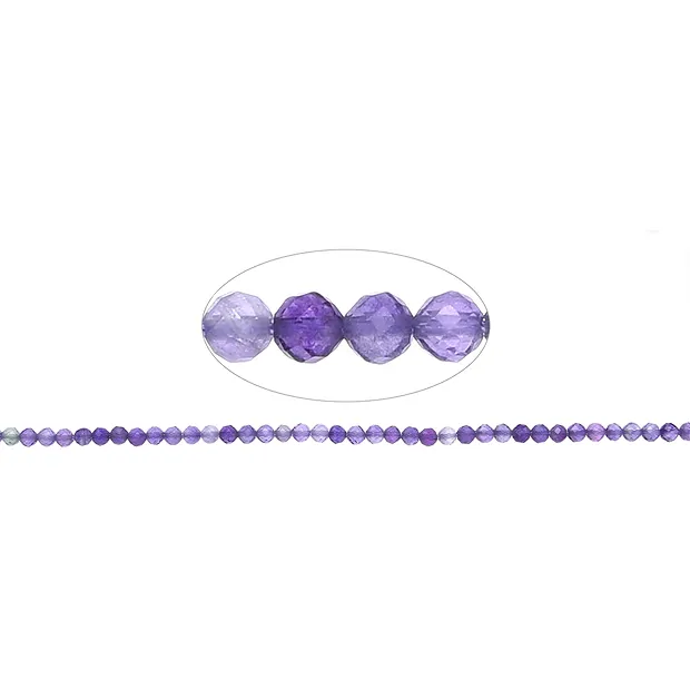 Strang Kugeln, Fluorit (lila), 03mm, facettiert | Marco Schreier