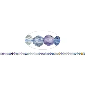 Rang de collier boules, Fluorite (bleue), à facettes, 04mm (38cm) | Marco Schreier