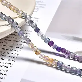 Rang de collier, Fluorite (violette/coloré), 04mm, facetté (38cm) | Marco Schreier