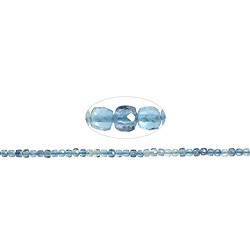 140720208424 Tira de cubos de fluorita (azul verdoso), facetados, 4 mm (39 cm) | Marco Schreier