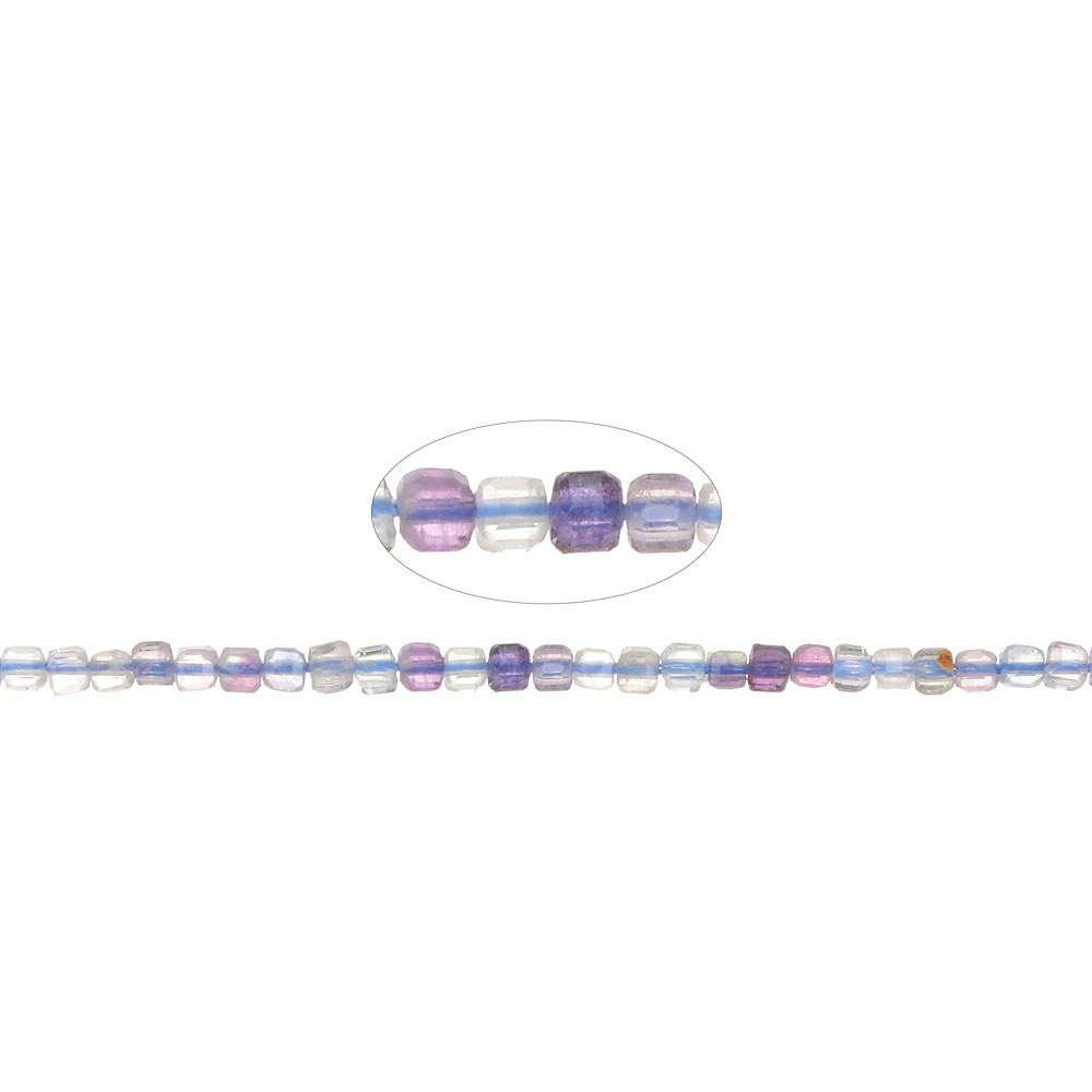 Cubo en filamento, fluorita, facetado, 02 x 02 x 02mm (39cm) | Marco Schreier