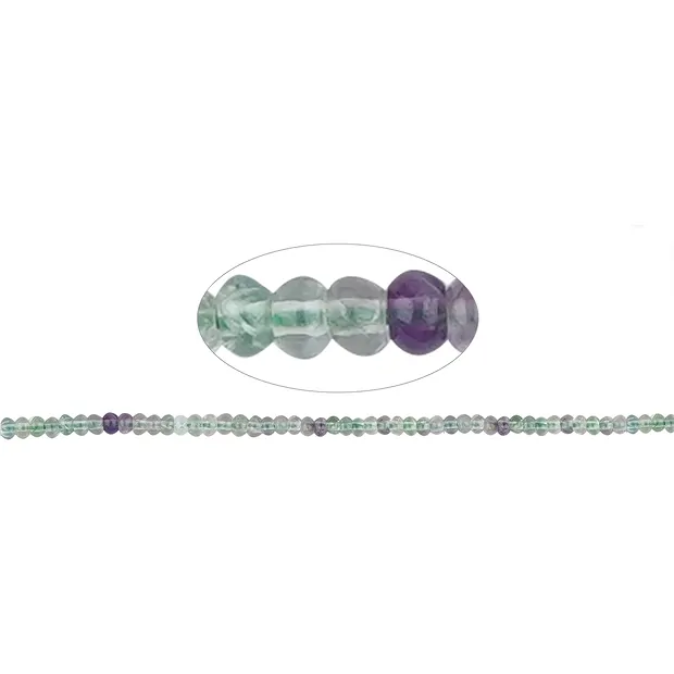 Button strand, fluorite, 02 x 04mm (39cm) | wholesaler gems & healing stones