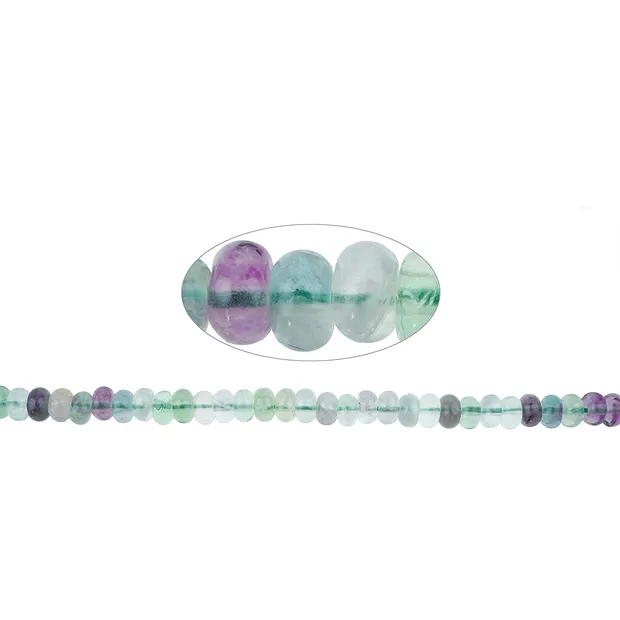 Cordón botón, fluorita, 06 x 03mm | Marco Schreier