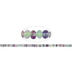 140720304520 Button strand, fluorite, 03 x 05mm, faceted (38cm) | Marco Schreier