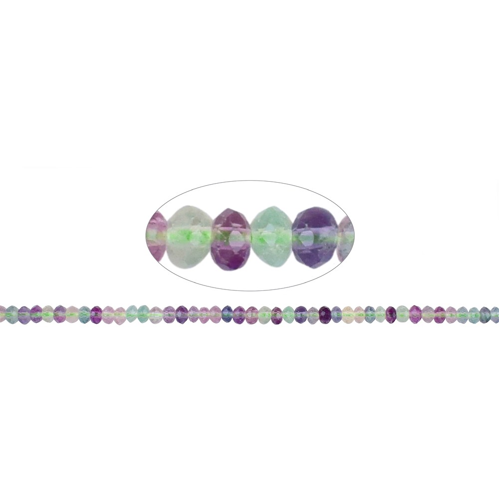 Rang de collier Boutons, Fluorite, 03 x 05mm, facettes (38cm) | Marco Schreier