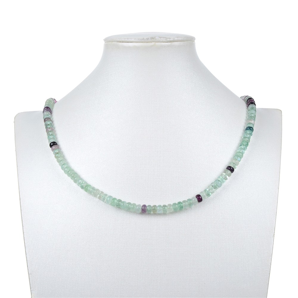 Filo di bottoni, fluorite, 04 x 06 mm | grossista gemme e pietre curative