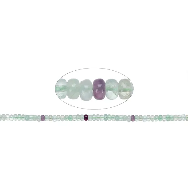 Button strand, fluorite, 04 x 06mm | wholesaler gems, healing stones & jewelry