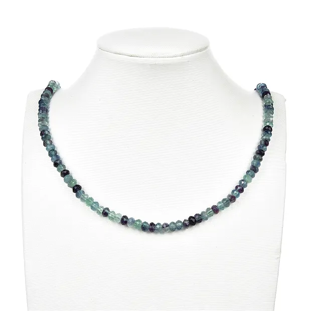 Strang Button, Fluorit, facettiert, 04 x 06mm | Edelsteine, Heilsteine & Schmuck