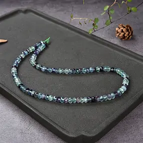 Strang Button, Fluorit, facettiert, 04 x 06mm | Edelsteine, Heilsteine & Schmuck