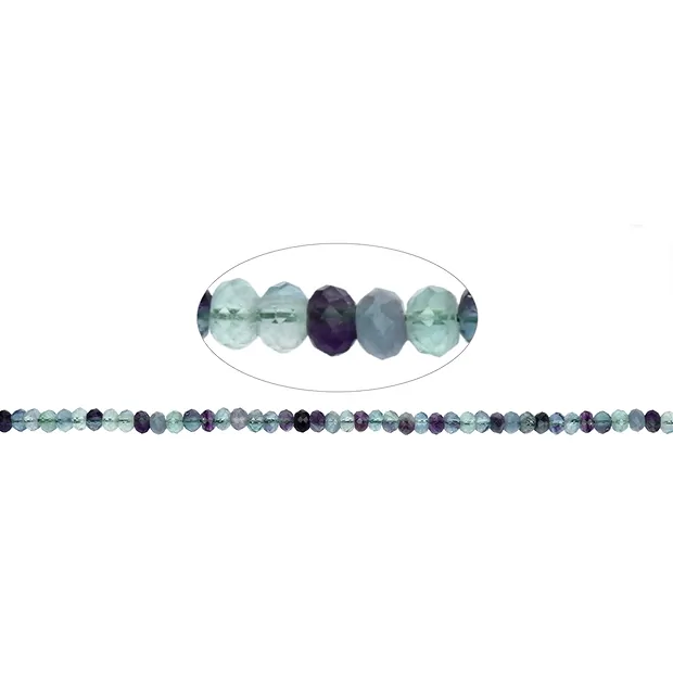 Strang Button, Fluorit, facettiert, 04 x 06mm | Edelsteine, Heilsteine & Schmuck