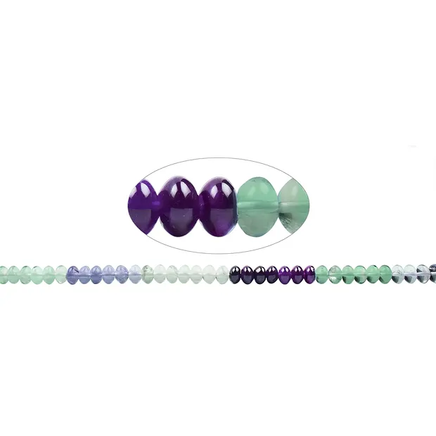 Strang Button, Fluorit (bunt), 05 x 08mm | GH Edelsteine, Heilsteine & Schmuck