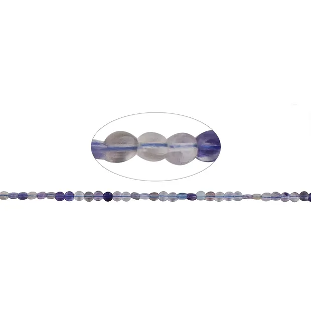 Coin strand, fluorite, faceted, 03.0 - 03.5mm (39cm) | Marco Schreier