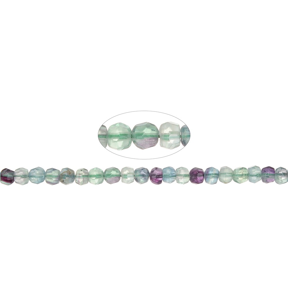 Cordón botón, fluorita, 05 x 06mm, facetado | Marco Schreier