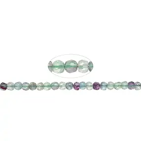 Button strand, fluorite, 05 x 06mm, faceted | wholesaler gems & healing stones