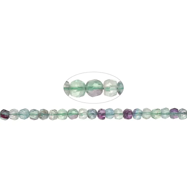 Strang Button, Fluorit, 05 x 06mm, facettiert | Edelsteine, Heilsteine & Schmuck