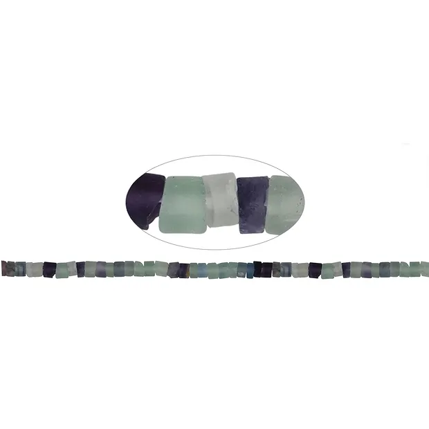 Filo cilindrico, fluorite, opaco, 03-04 x 05-06 mm (39 cm) | Marco Schreier