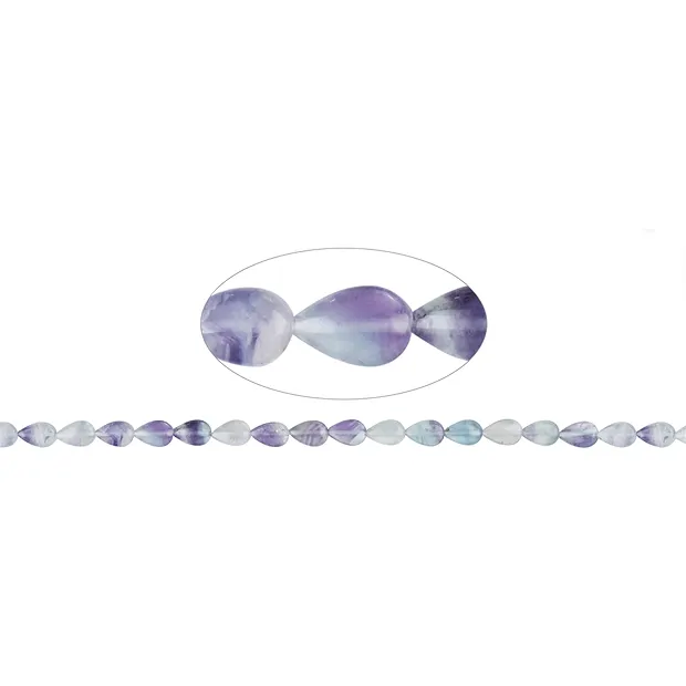 Strang Tropfen, Fluorit, 12 x 08mm | Großhandel Edelsteine, Heilsteine & Schmuck