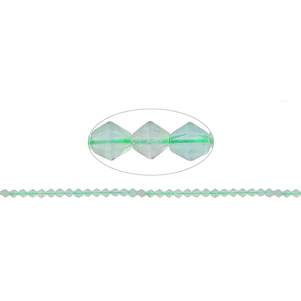 Strand spindle, fluorite, faceted, 06mm | wholesaler gems & healing stones