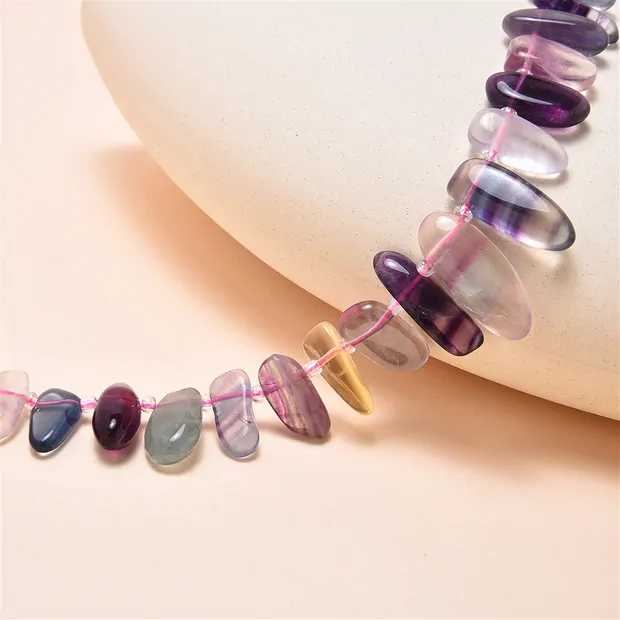 Filo di pepite "dente", fluorite, 03-05 x 10-19mm | Marco Schreier