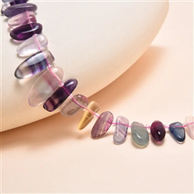 Rang de colliers Nuggets "dent", Fluorite, 03-05 x 10-19mm | Marco Schreier