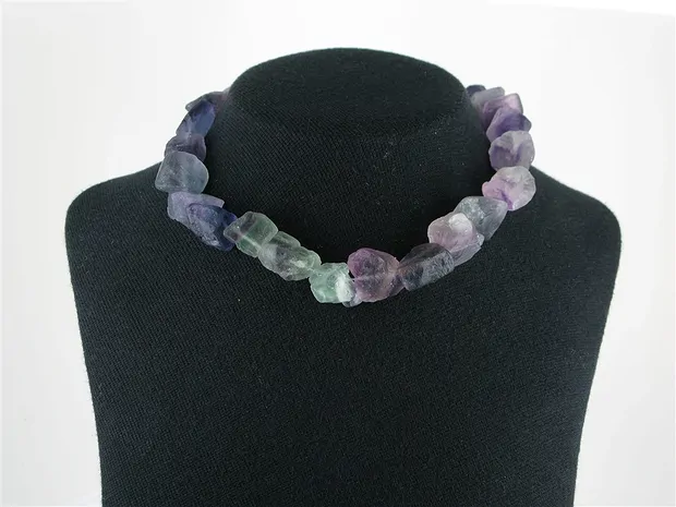 Strand of nuggets, fluorite rough, 20mm | wholesaler gems & healing stones