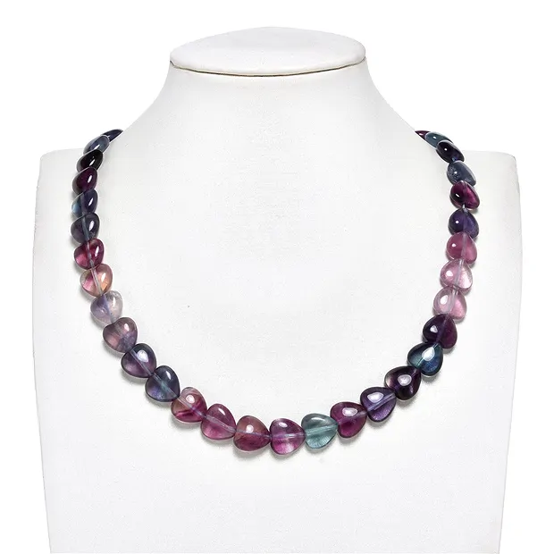 Strang Herzen, Fluorit, 12mm | Mineralienhandel Edelsteine, Heilsteine & Schmuck