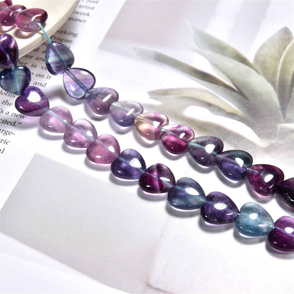 Rang de colliers Coeurs, Fluorite, 12mm | Marco Schreier