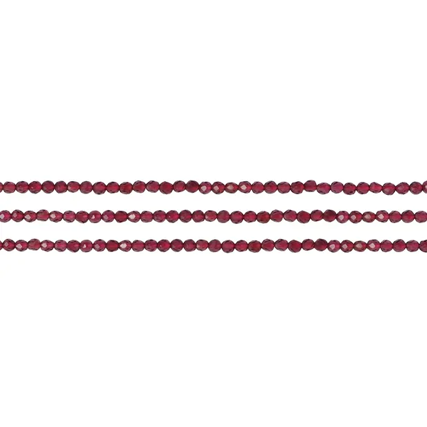 String Beads, Garnet, faceted, 02mm (3 pcs./ PU) | Marco Schreier