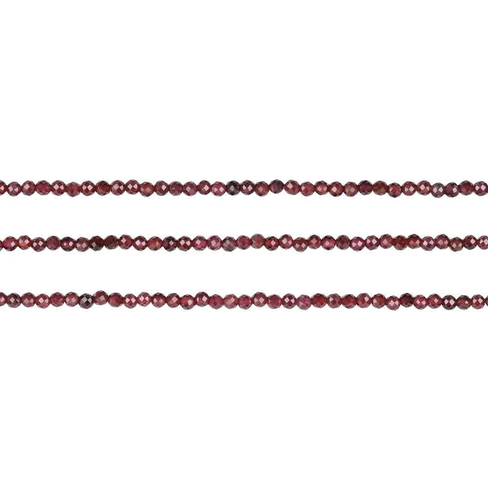 Strang Kugeln, Granat, facettiert, 03mm (3 St./VE) | Marco Schreier