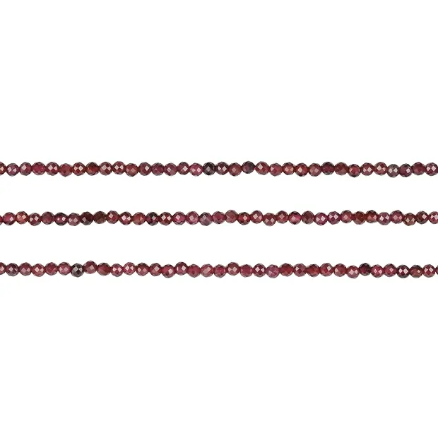 String Beads, Garnet, faceted, 03mm (3 pcs./ PU) | Marco Schreier