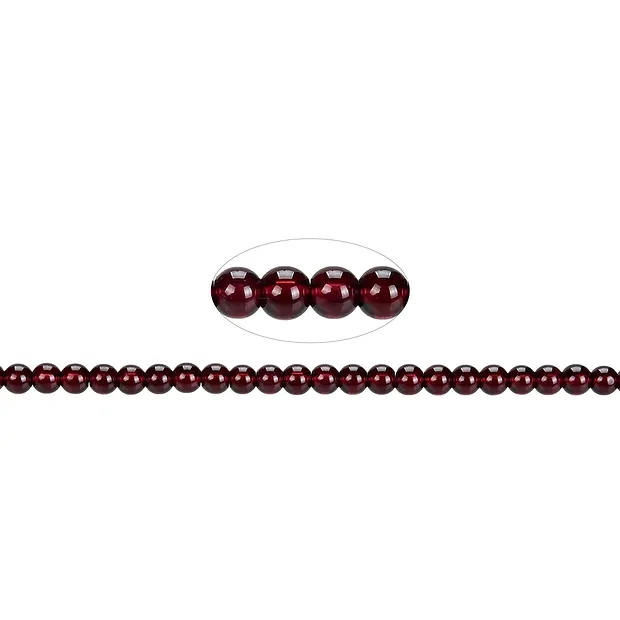 Rang de collier boules, grenat A, 04-05mm | Marco Schreier